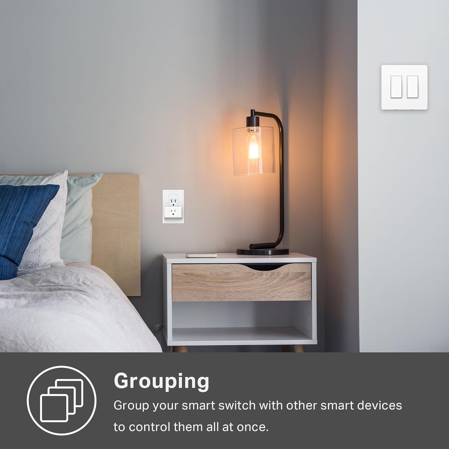 Kasa Smart Switch 2-Gang, HS200-2, Single Pole, Need Neutral Wire | 2.4Ghz Wi-Fi Works with Alexa and Google Home, UL Certified, No Hub Required, White