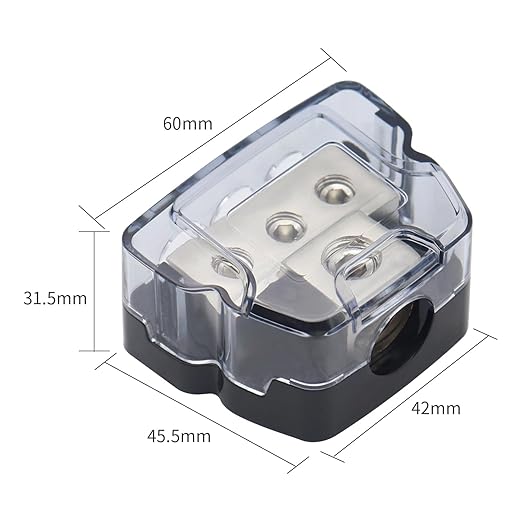 3Way Power Distribution Block 0 GA/ 4 GA in 4 Gauge/8 Gauge Wire Out Ground - Image 2