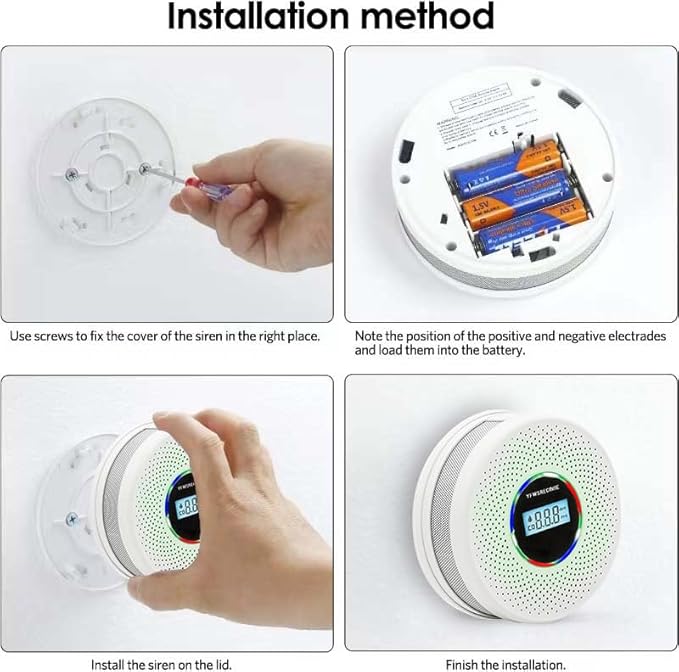 Yfwsrecinoe 5 Pack Upgraded Combination Smoke and Carbon Monoxide Alarm Detector - Image 6