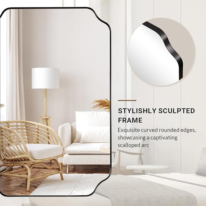 ANDY STAR Bathroom Vanity Mirror, 24x36 Inch Matte Black Mirror, Modern - Image 9