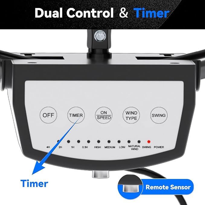 20 IN 5500 CFM Remote Control Wall Mount Fan, 3 Speed High Velocity Wall Fan - Image 6