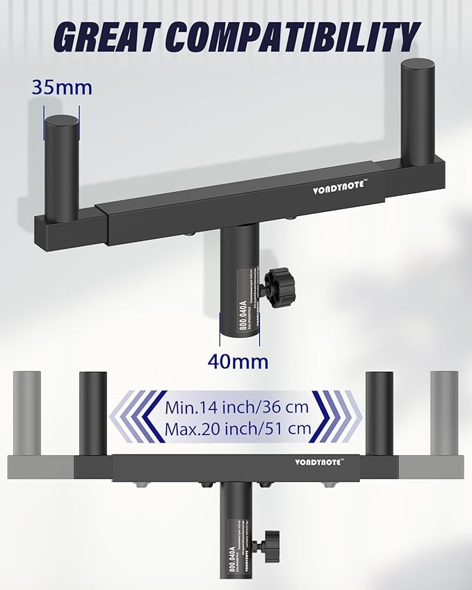 Vondynote Dual Speaker Mount Bar Mounting Fork Bracket Speaker Pole Width - Image 2