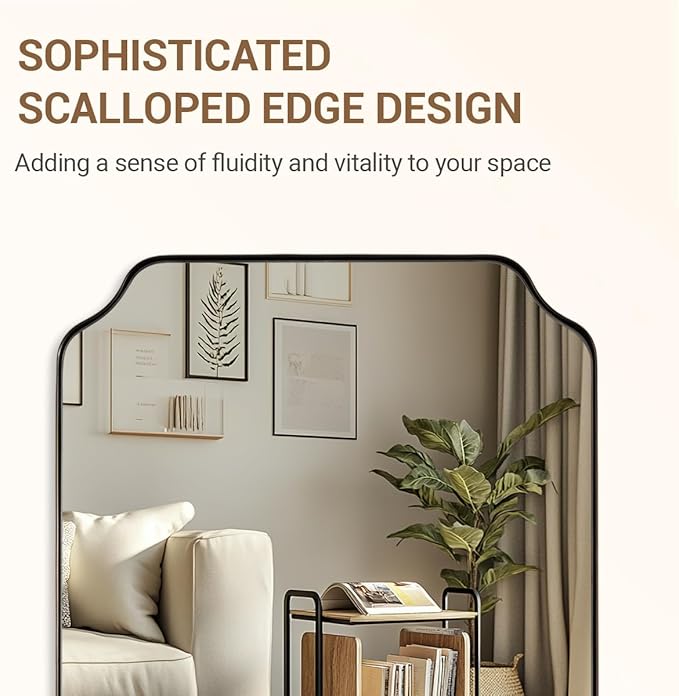 ANDY STAR Rectangle Mirror 30x40 Inch, Brushed Bronze Scalloped Mirror - Image 8