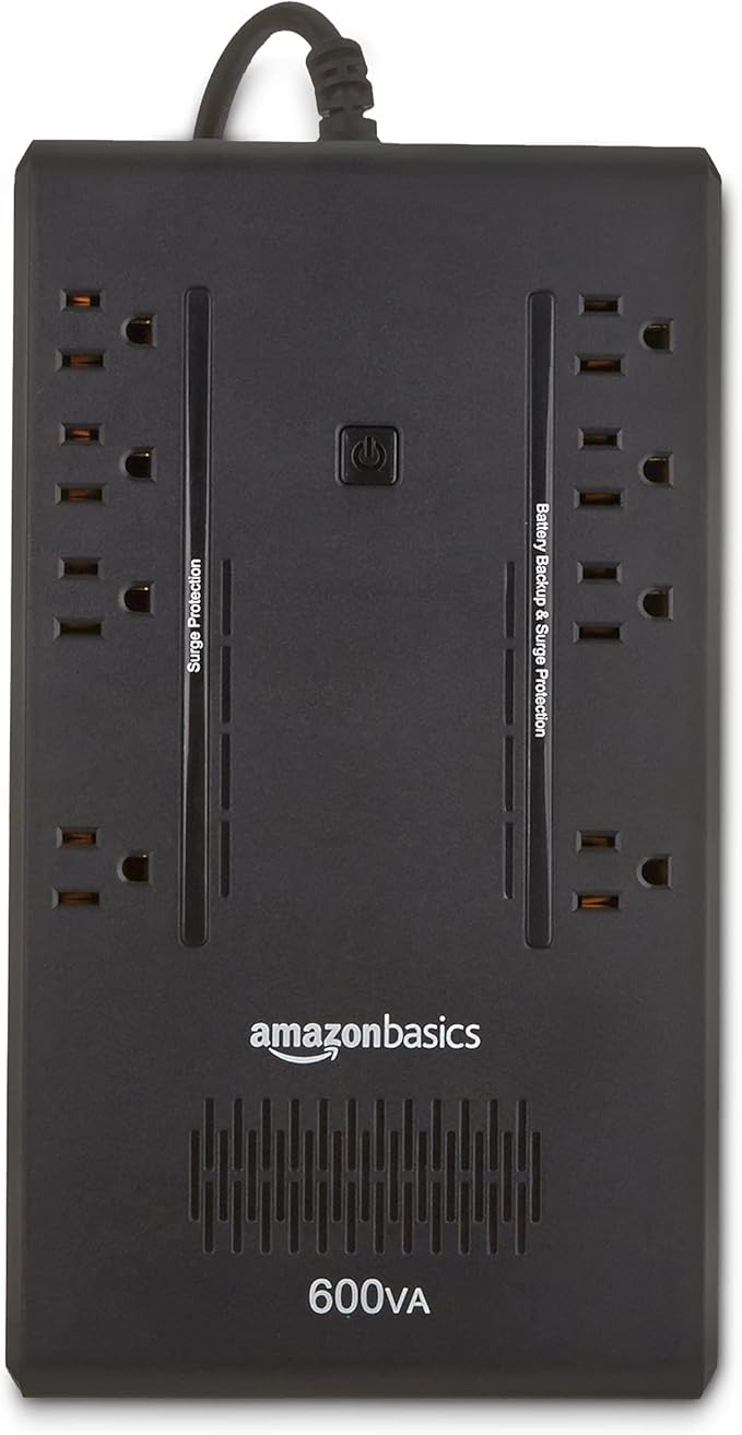 Amazon Basics UPS Battery Backup & Surge Protector 600VA/360W, 8 Outlets - Image 3
