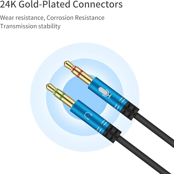 CANFON Headphone Splitter for Computer 3.5mm Female to 2 Dual 3.5mm Male - Image 5