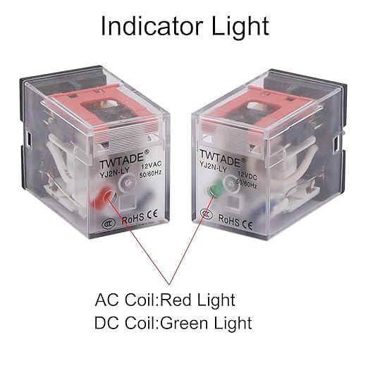 TWTADE/2PCS AC 24V Relay 10A Electromagnetic Power Coil Relay 10A 8 Pins 2DPT - Image 3