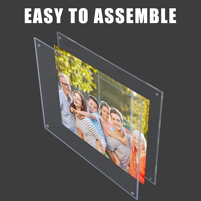 Kalami 3 Pack 8x10 Picture Frame Wall Mount Self Adhesive, Full Frame Size 10x11 - Image 3