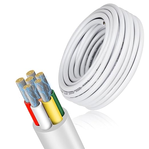 22 Gauge 6 Conductor Electrical Wire, 32.8 FT Low Voltage 22/6 Tinned Copper by RESHAKE