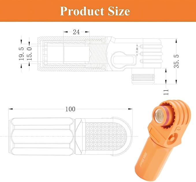 90 Degree 12mm 350A 95mm² Single Core Plug - Image 5