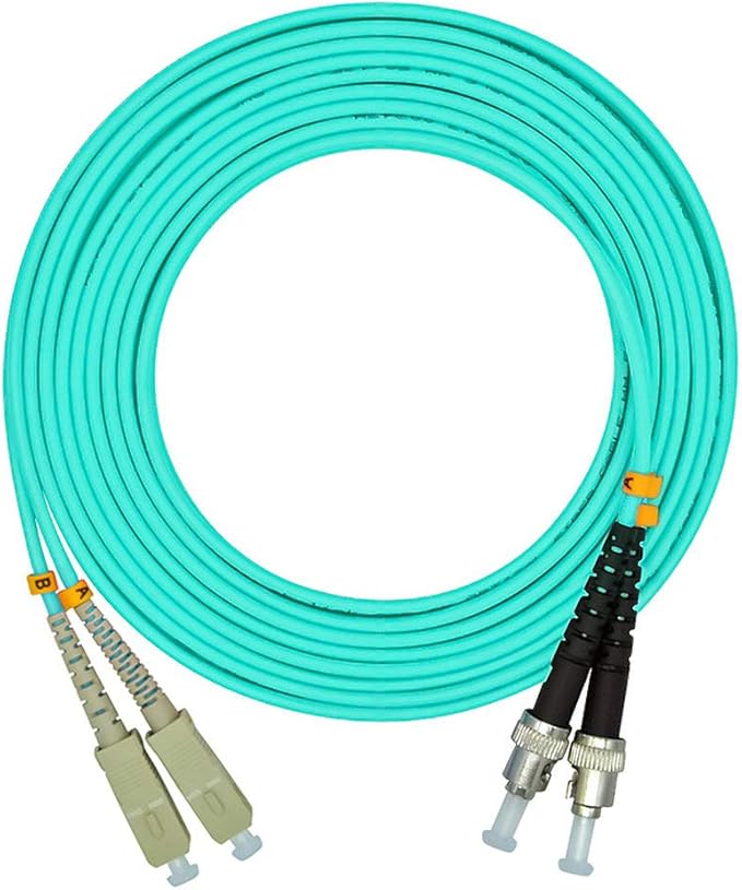 Jeirdus 3Meters 10ft SC to ST Duplex 50/125 10G OM3 Multi-Mode Fiber Optic by Jeirdus