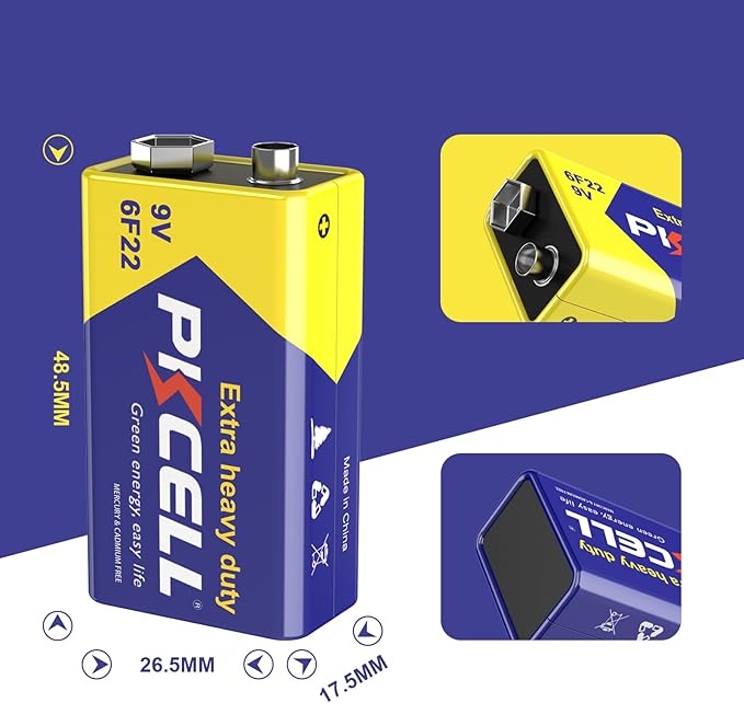 PKCELL 9V Batteries, 16 Pack 9 Volt Batteries Carbon Zinc, 9V Battery - Image 2