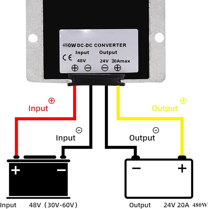 QJFCare DC Converter Voltage Reducer 36V 48V Step Down to 24V 20A 480W - Image 3