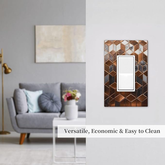 Bvtewkhz Brown Abstract Luxury Modern Geometric Cubic Marble 1 Gang Single - Image 6