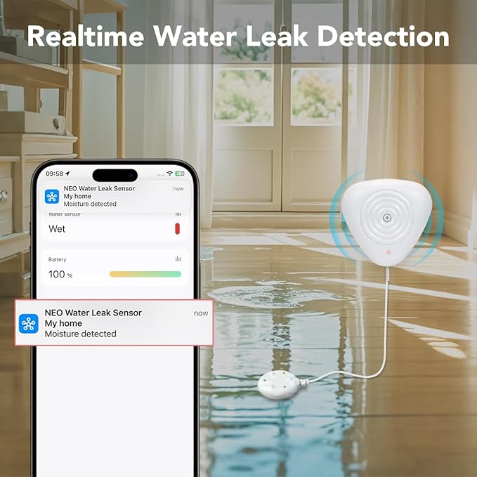 NEO Zigbee Water Sensor, Smart Water Leak Detector - Image 3