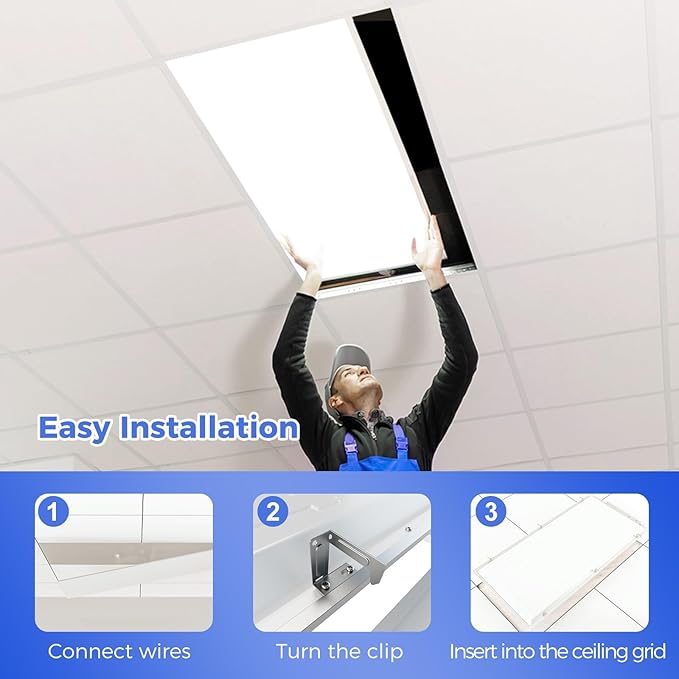 AIKVSXER 12 Pack 2x4 LED Flat Panel Light, 9100LM Bright Office Kitchen Ceiling - Image 5