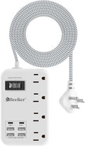 6 USB Surge Protector Power Strip- 5Ft Travel Power Strip by Beeiker-BetterHelperforYou