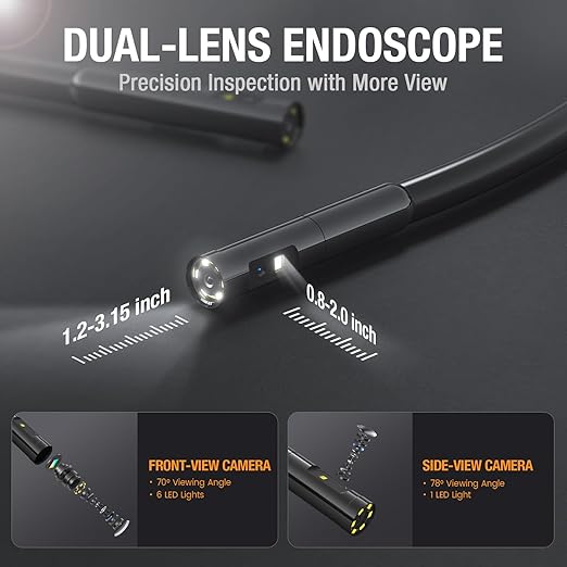 Teslong 50FT Sewer Camera, Dual Lens Borescope - Image 3