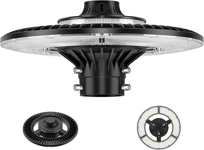 60W LED Post Top Light with Photocell, 8400 lumens 5000K Circular Area Pole by Unknown