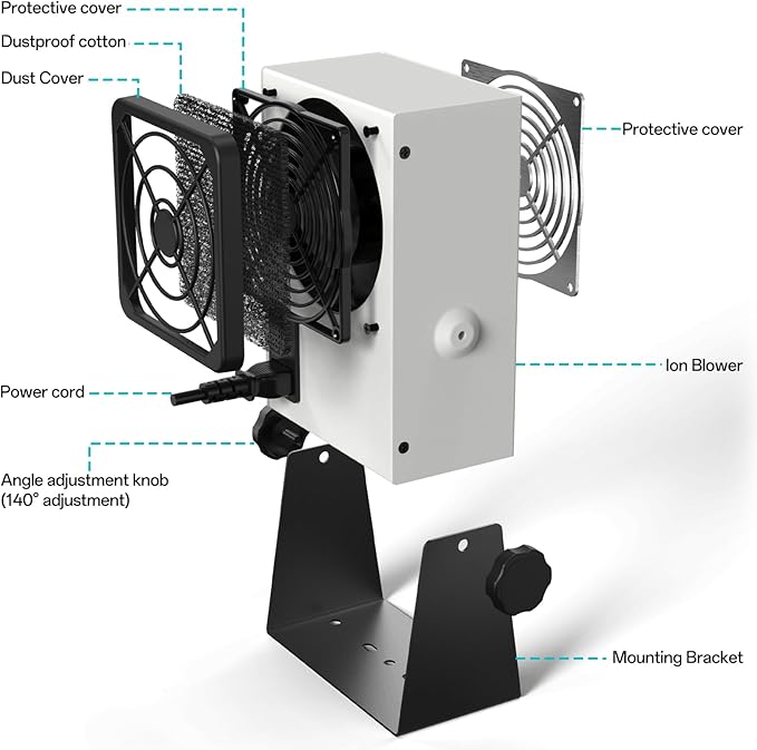 BK5600S Anti-Static Ion Fan, Ion Electric Fan, Static Eliminator, Electronic - Image 2