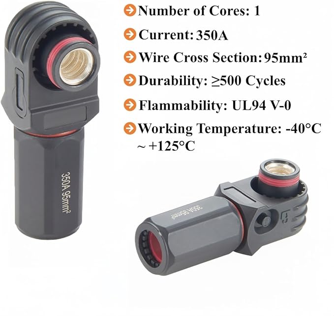 90 Degree 12mm 350A 95mm² Single Core Plug - Image 3