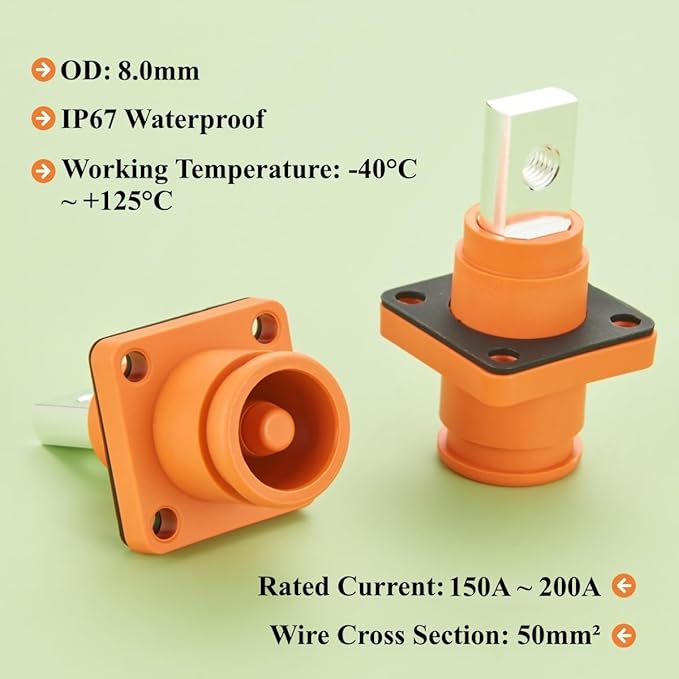 1 Set Battery Energy Storage Connector 200A 50mm² High Current HV Connectors - Image 4