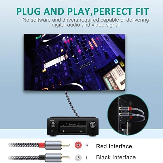 Goalfish RCA Cable, 0.5M/1.6FT RCA to RCA Male to Male Audio Stereo Subwoofer - Image 7