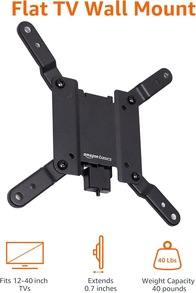 Amazon Basics Fixed Flat TV Wall Mount fits 12 to 40 inch TVs and VESA 200x200 - Image 8