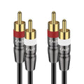 J&D RCA Cable, 2 RCA Male to Male Stereo Audio Cable, Heavy Duty, Compatible by JDTech