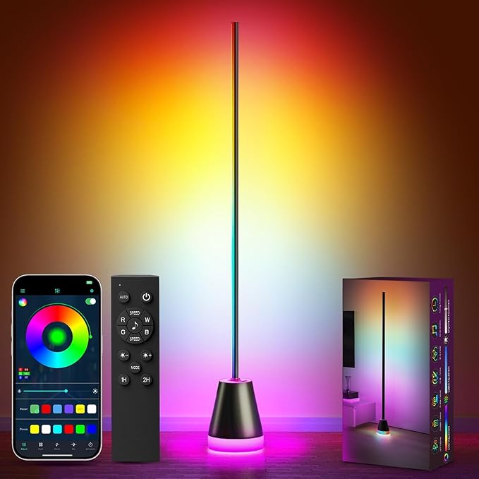 Keepsmile Smart RGB LED Corner Floor Lamp, 172 LEDs Bright Standing Lamps - Image 8