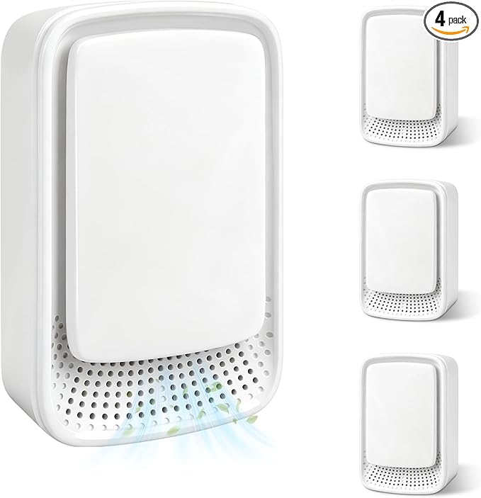 Plug-In Ionic Air Purifier 4 Pack, Silent Filterless Ionizer by Trihood