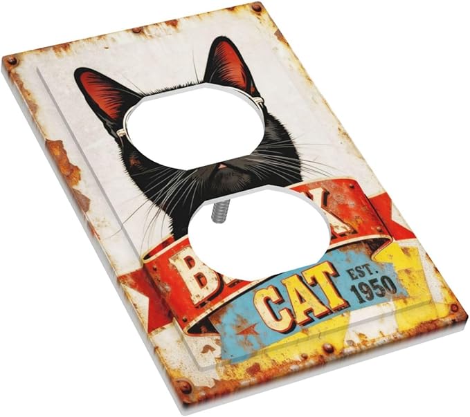 Bvtewkhz Black Cat Vintage Duplex Outlet Decorative Outlet Covers Light Switch - Image 3
