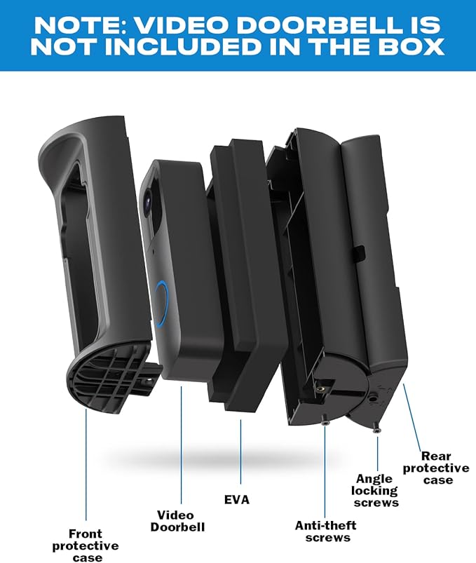 Anti-Theft Video Doorbell Mount，Adjustable 360° Degree Doorbell Angle No-Drill - Image 6