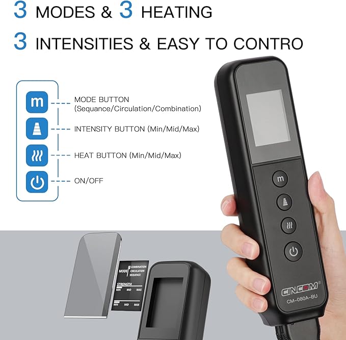 CINCOM Leg Massager with Heat and Compression, Air Compression Leg Massager - Image 3