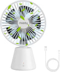 Miady USB Desk Fan, Upgraded 5000mAh Portable Desktop Fan 135°Auto-Oscillating by Miady