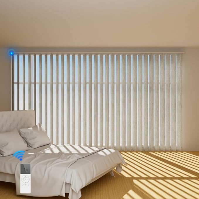 Blindify Motorized Vertical Blinds, Cozy Beige by BlindifyOffical