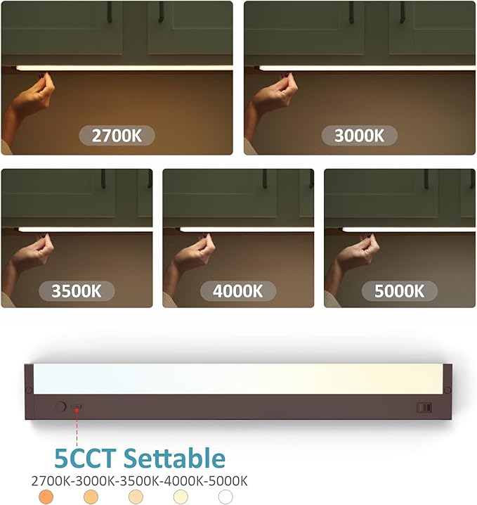 Leetdud Under Cabinet Lighting Plug in or Hardwired Built-in Dimmer, 32 Inch 16W - Image 3