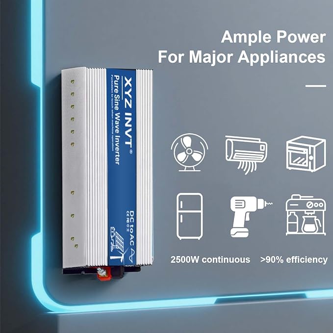 XYZ INVT 2500W Pure Sine Wave Inverter 24V to 120V AC, 5000W Peak Power - Image 3