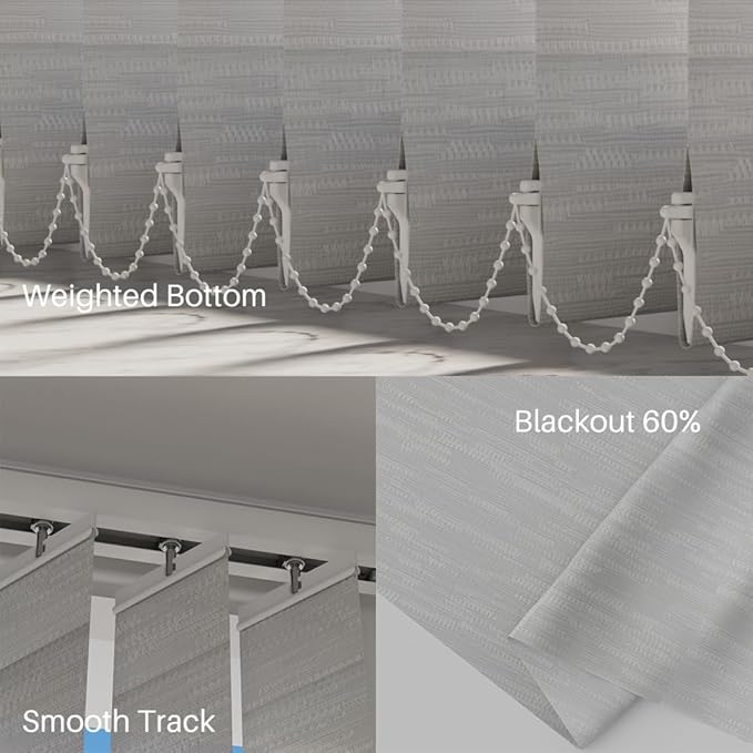 Blindify Motorized Vertical Blinds, Light Filtering Sliding Door Shades - Image 4