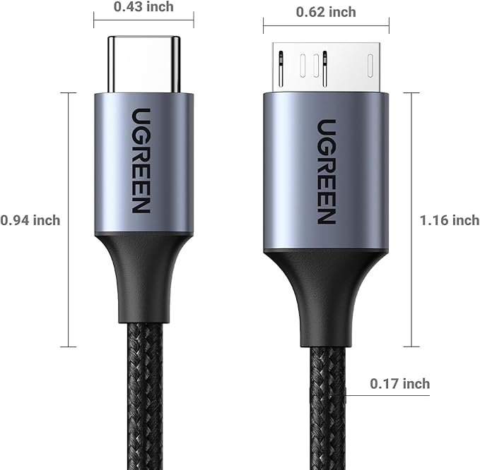 UGREEN 10 Gbps Micro B to USB C Hard Drive Cables, 1.5FT USB C to Micro B - Image 8