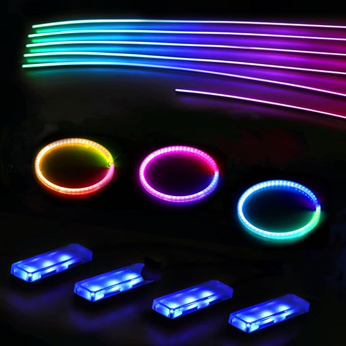 Acrylic Interior Car LED Strip Lights, Colorful 18-in-1 Car Ambient Lighting Kit - Image 8