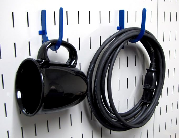 Wall Control Pegboard Accessory U-Shaped Slotted Metal Hook Blue - Image 5