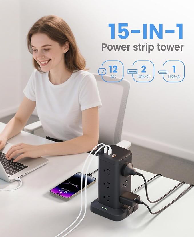 Tagzilo 15-in-1 Power Strip Tower - Image 2