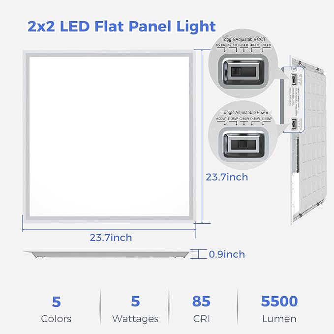 AIKVSXER 2 Pack 2x2 LED Flat Panel Light - Image 5