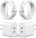 2Pack iPhone 17 16 Charger, Dual Port Fast Wall Charger Block by BikeAnything