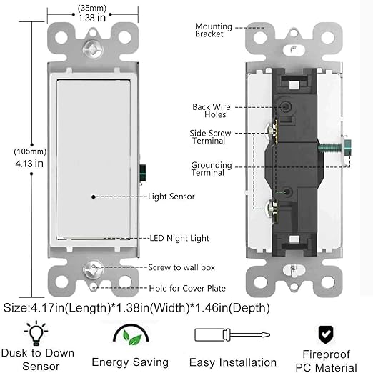 4Pack SOZULAMP Illuminated Light Switch-Esay to Install, No Neutral Wire - Image 8