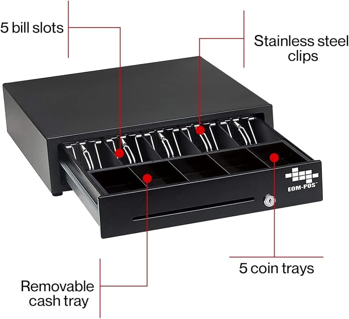 EOM-POS Heavy Duty Cash Register Drawer + Thermal Receipt Printer + Barcode - Image 7