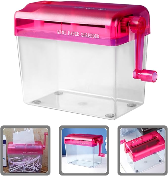 JOINPAYA Manual Desktop Paper Shredder Small Handheld Household Manual Shredder - Image 3