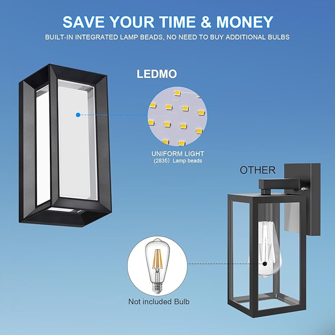 ledmo Exterior Wall Lights LED Beads 1800LM Outdoor Lights Fixtures Wall Mount - Image 4