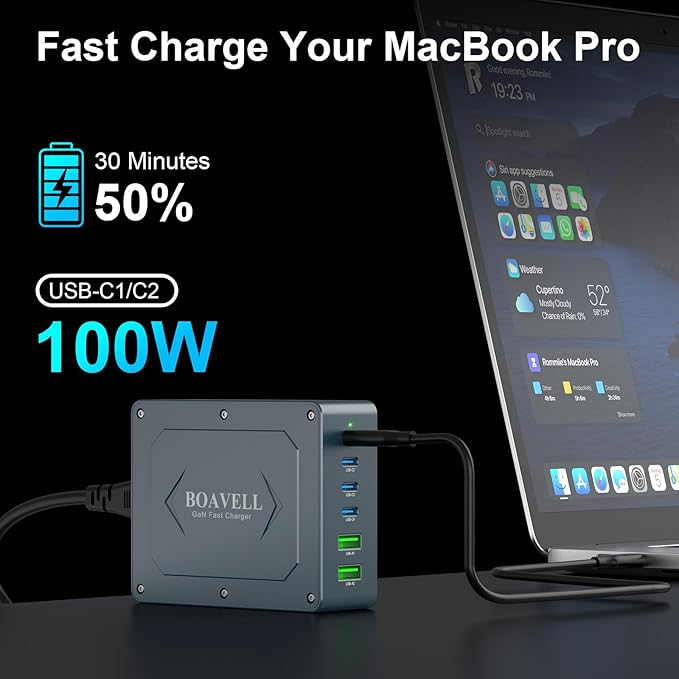 USB C Charger Block, 285W 6-Port GaN Fast Charging Station Hub - Image 4