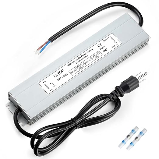 LLTOP LED Driver 150 Watts 100-264V AC to 24V DC 6.25A Power Supply Waterproof by LLTOP
